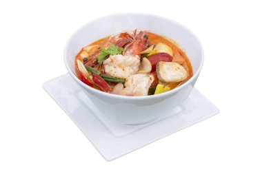 Tom yum Tayland, Kung popüler mutfak beyaz arka plan üzerinde