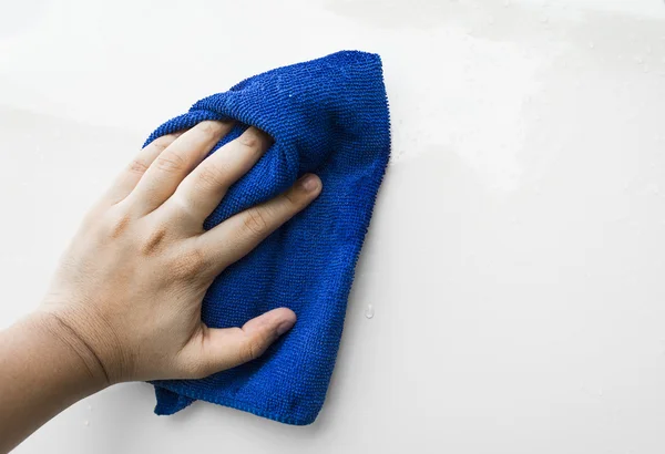  Araba temizlik için mavi mikrofiber bez 