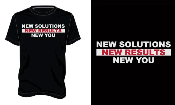 New Solution New Results New You Typography Shirt Design Ready — Stock Vector