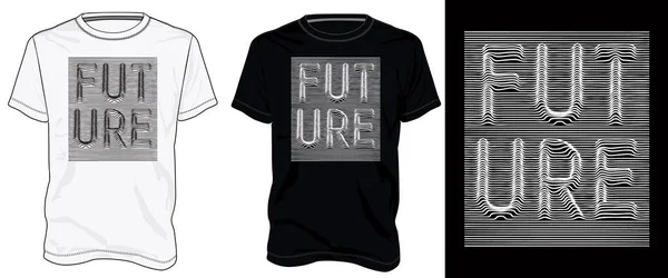 Kreative Zeile Text Winkt Zukunft Typografie Shirt Brustdruck Design Isoliert — Stockvektor