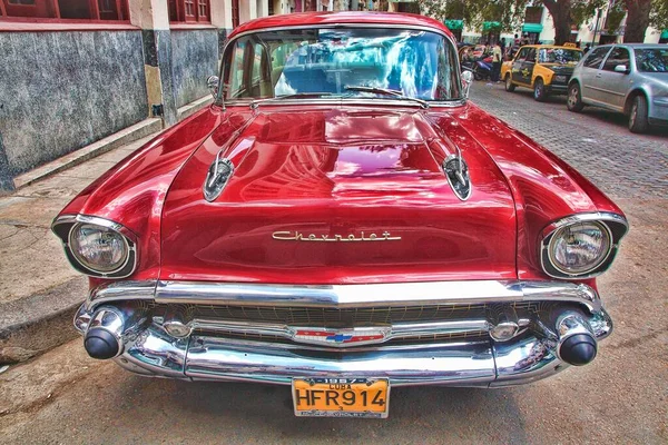 Coche Retro Ciudad Habana Cuba — Foto de Stock