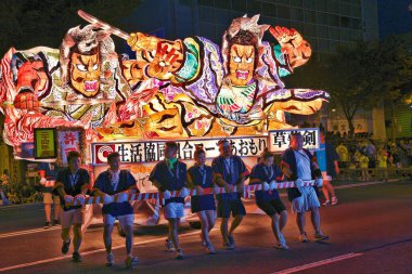 Aomori Bölgesi Nebuta, Japonya 2013 Ağustos. Aomori her yaz 