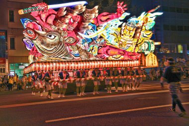 Aomori Bölgesi Nebuta, Japonya 2013 Ağustos. Aomori her yaz 
