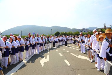 Ise, Japonya, Ağustos 2013. Ise Büyük Tapınağı, güneş tanrıçası Amaterasu 'ya adanmış bir Shinto tapınağıdır. Ise Yenilenme (Shikinen Sengu) her 20 yılda bir olur.