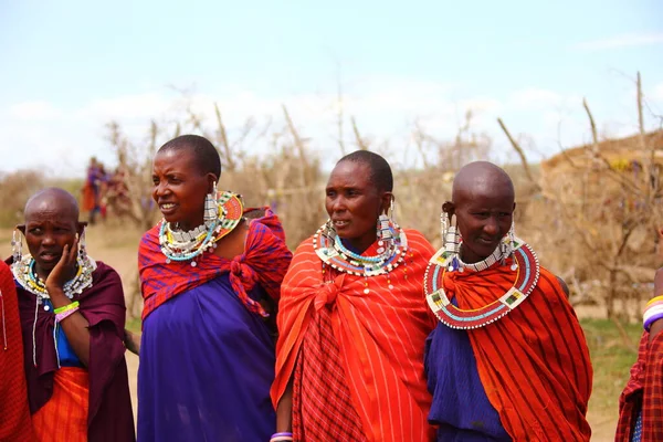 Maasai Mara Kenya January 2014 Maasai Women Traditional Jewellery — Stock Photo, Image