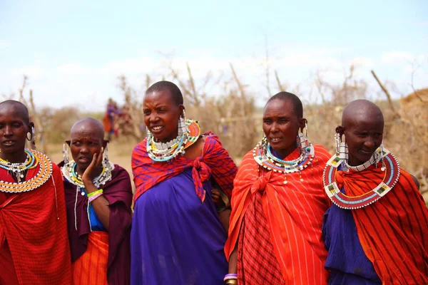 Maasai Mara Kenya January 2014 Maasai Women Traditional Jewellery — Stock Photo, Image