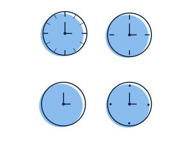 Zamanlayıcılar vektör şablonu kümesi simgeleri