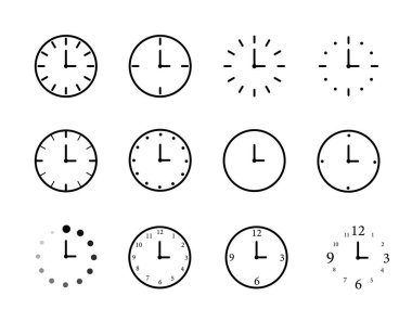 Zamanlayıcılar vektör şablonu kümesi simgeleri