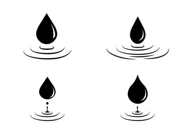 Gotas Ícones Conjunto Modelo Vetor —  Vetores de Stock