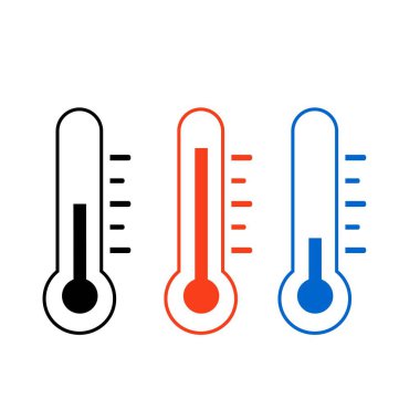 Termometreler ayarlandı. Beyaz Üzerine Klasik Simge