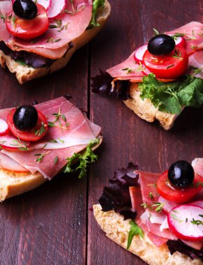 En iyi İspanyol jambon tapas yakın çekim.