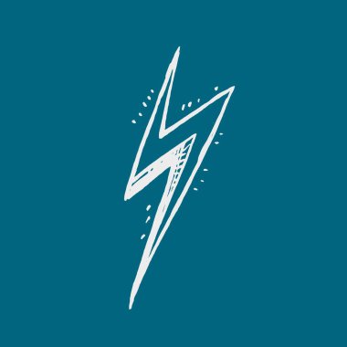 Enerji yıldırımı. Grafik sanatı. El çizimi yalıtılmış element. Mürekkep sıçraması.