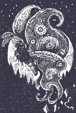 Kelebek çizilmiş güzel bir el. Ay ışığı. Gece böceği.