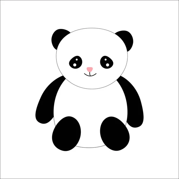 Flacher Vektor Lustiger Kleiner Panda Cartoon Charakter Von Niedlichen Bambusbär — Stockvektor