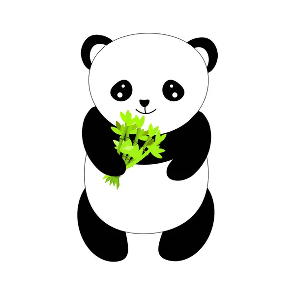 Pequeño Panda Divertido Vector Plano Pequeño Panda Divertido Personaje Dibujos — Vector de stock