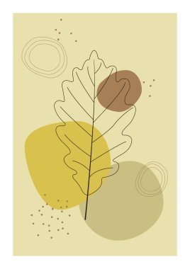 Bohem kolaj duvar izleri. Orta Çağ Modern Tasarımı. Çiçek posterleri. Vektör çizimi. Boho estetik soyut botanik duvar resimleri posterleri. İskandinav tasarımı, doğal doğal renkler.