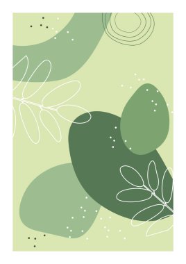 Bohem kolaj duvar izleri. Orta Çağ Modern Tasarımı. Çiçek posterleri. Vektör çizimi. Boho estetik soyut botanik duvar resimleri posterleri. İskandinav tasarımı, doğal doğal renkler.