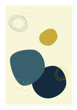 Bohem kolaj duvar izleri. Orta Çağ Modern Tasarımı. Çiçek posterleri. Vektör çizimi. Boho estetik soyut botanik duvar resimleri posterleri. İskandinav tasarımı, doğal doğal renkler.