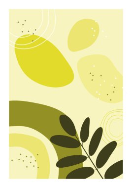 Bohem kolaj duvar izleri. Orta Çağ Modern Tasarımı. Çiçek posterleri. Vektör çizimi. Boho estetik soyut botanik duvar resimleri posterleri. İskandinav tasarımı, doğal doğal renkler.