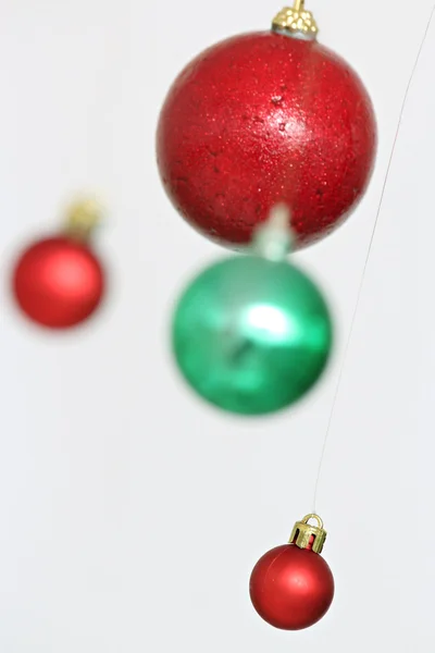 Christmas balls of various colors hanging — Stock Photo, Image