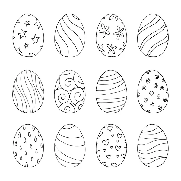 Huevos de Pascua con patrón. Ilustración vectorial — Vector de stock