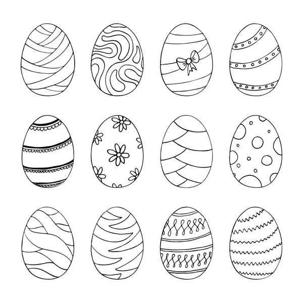 Huevos de Pascua con patrón. Ilustración vectorial — Vector de stock