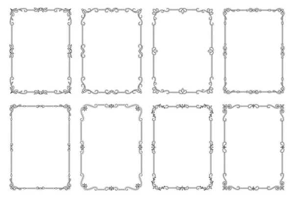 复古花框设置黑线边框 — 图库矢量图片