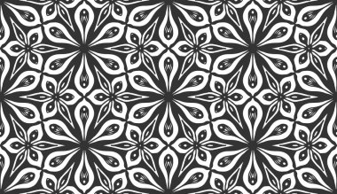 Flat arabic turkish fabric flower seamless pattern