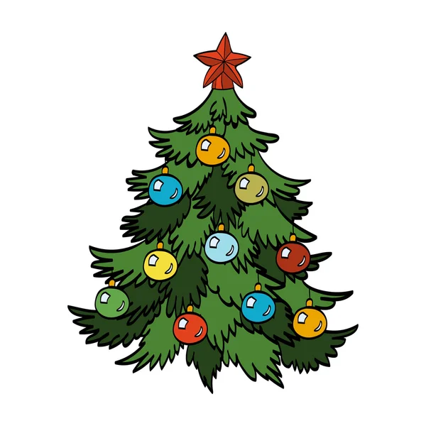 vektör çizim süslü Noel ağacı