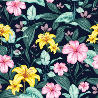 Güzel, eski, dikeni olmayan çiçek deseni.