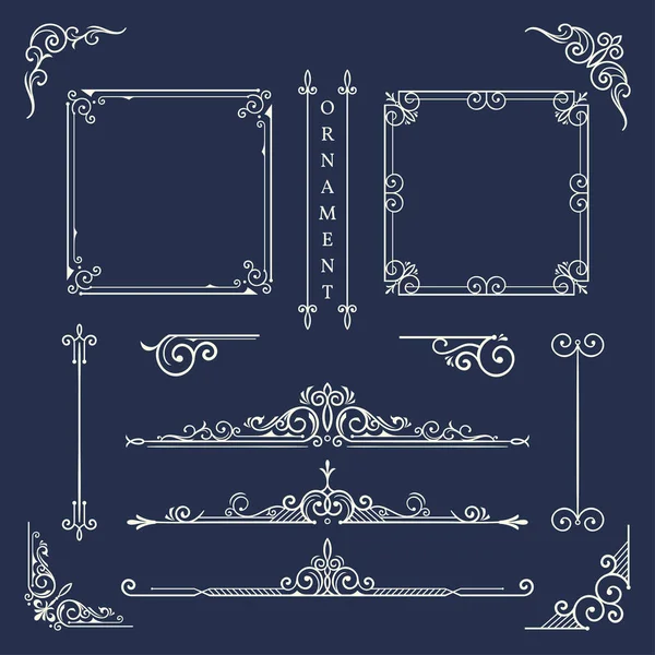 Classic Ornament Frame Vintage Border Illustration — Vetor de Stock