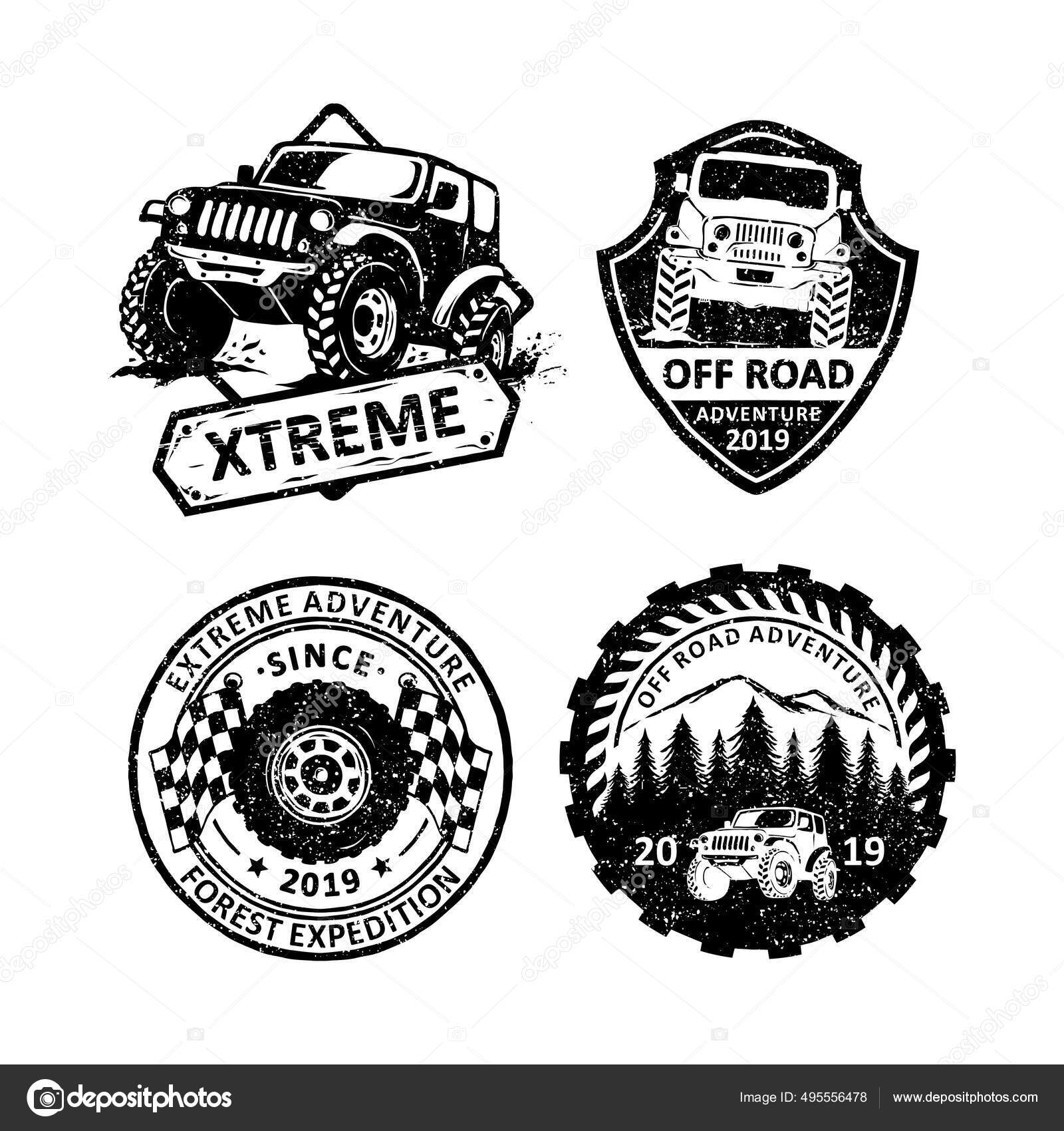 Set Vintage Offroad Badges Labels Emblems Logo Stock Vector by  ©allmocreative@gmail.com 495556478