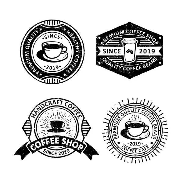 Set Insignias Café Vintage Etiquetas Emblemas Logotipo — Vector de stock