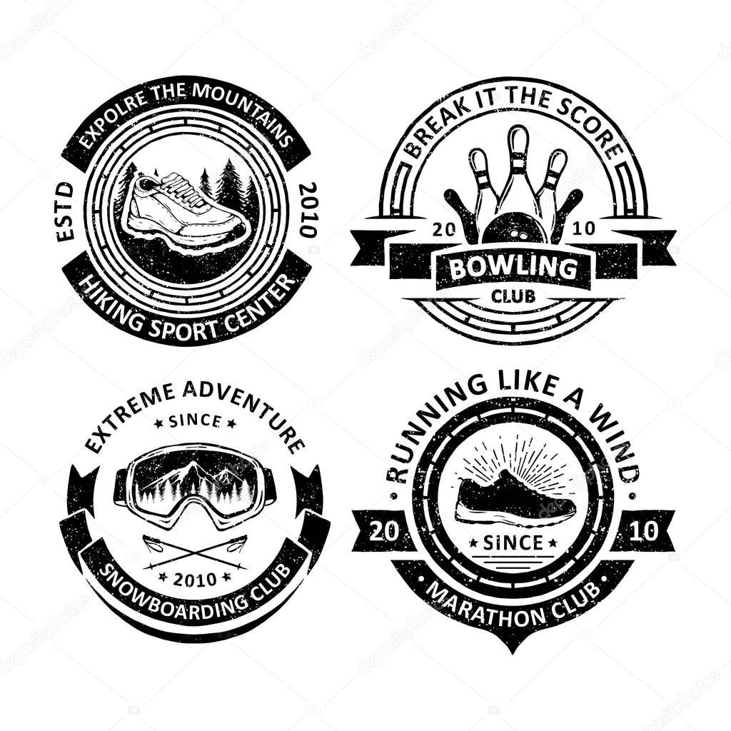 vintage badges of outdoor sport