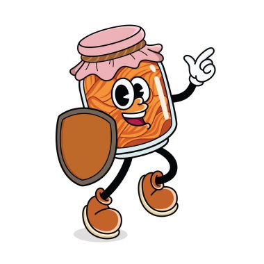 Şirin Kimchi Kavanoz Çizgi Film Karakteri Tutma Kalkanı