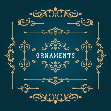 Viktorya Stili Dekoratif Çizgiler ve Çiçek Süslemeleri