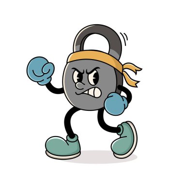 Şirin Fitness Kettlebell Maskot Çizgi Filmi Karakteri