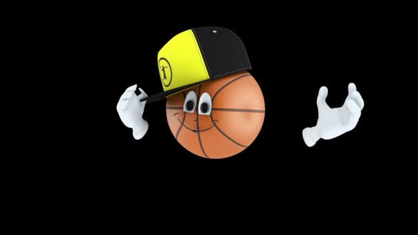 Personagem de basquete animado — Vídeo de Stock