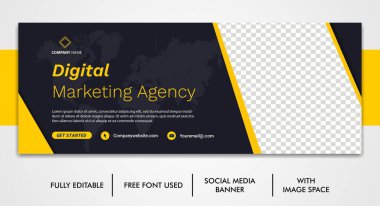 Dijital iş tanıtım zaman çizelgesi facebook ve sosyal medya şablonu Şirket ve dijital iş pazarlama facebook ve sosyal medya kapak şablonu