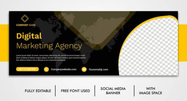 Dijital iş tanıtım zaman çizelgesi facebook ve sosyal medya şablonu Şirket ve dijital iş pazarlama facebook ve sosyal medya kapak şablonu