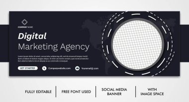 Dijital iş tanıtım zaman çizelgesi facebook ve sosyal medya şablonu Şirket ve dijital iş pazarlama facebook ve sosyal medya kapak şablonu