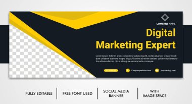 Dijital iş tanıtım zaman çizelgesi facebook ve sosyal medya şablonu Şirket ve dijital iş pazarlama facebook ve sosyal medya kapak şablonu