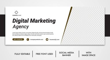 Business facebook cover, Corporate social media post şablon tasarımı, şablon sosyal medya için şablon tasarımı, Dijital iş tanıtım zaman çizelgesi facebook ve sosyal medya kapak şablonu