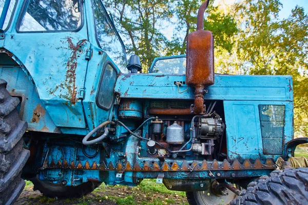 Oude Tractor Automotor Achtergrond — Stockfoto