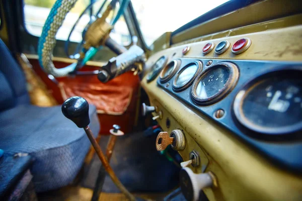 old vintage car control panel.