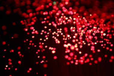 Arka plan kırmızı renkli fiber optik