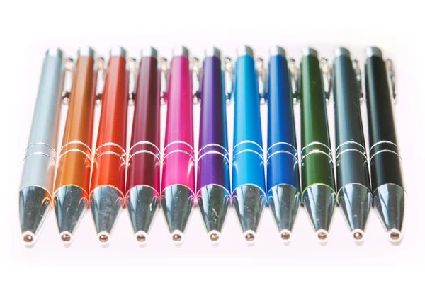 Colored writing pens — Stock Photo, Image