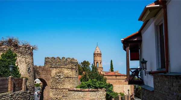 Sighnaghi Şehrinin Resimli Evlerini Seyret Eski Güzel Kasaba Eski Mimari — Stok fotoğraf