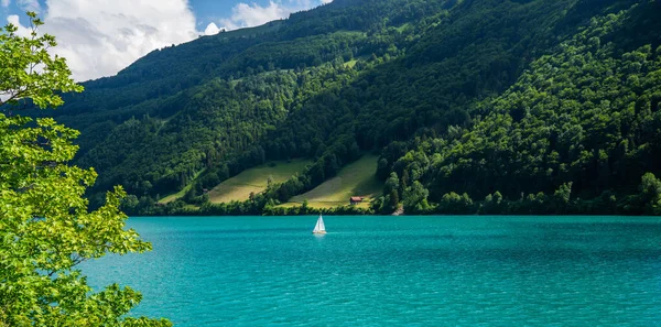 Incroyable Tourquise Lac Lungern Alpes Suisses Obwalden Suisse Europe — Photo