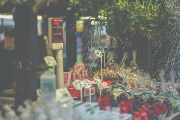 Janela Loja Mercado Tradicional Natal Férias Venda Conceito Varejo Mercado — Fotografia de Stock